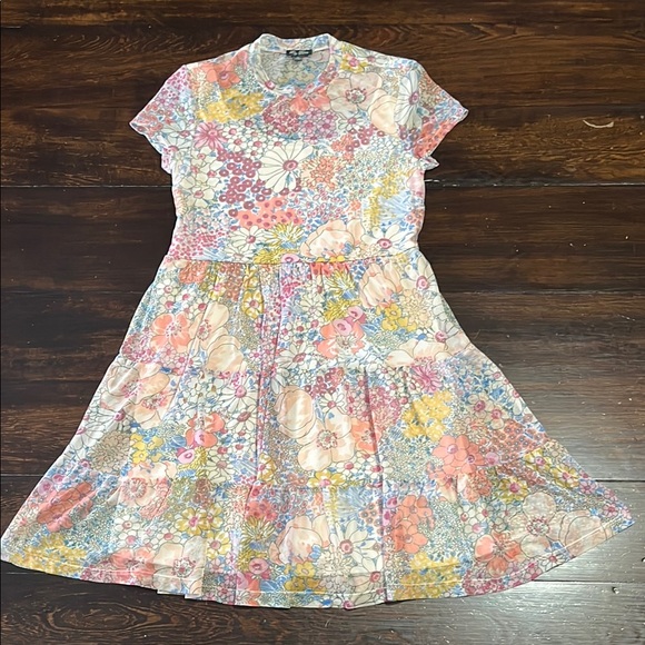 Lily Rose Cream Ruffled Tiered Sundress with Flutter Sleeves - Picture 1 of 5